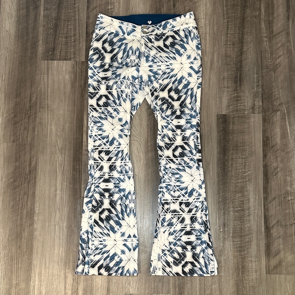 Obermeyer Printed Bond Fleece Lined Flared Snow Pants - 8